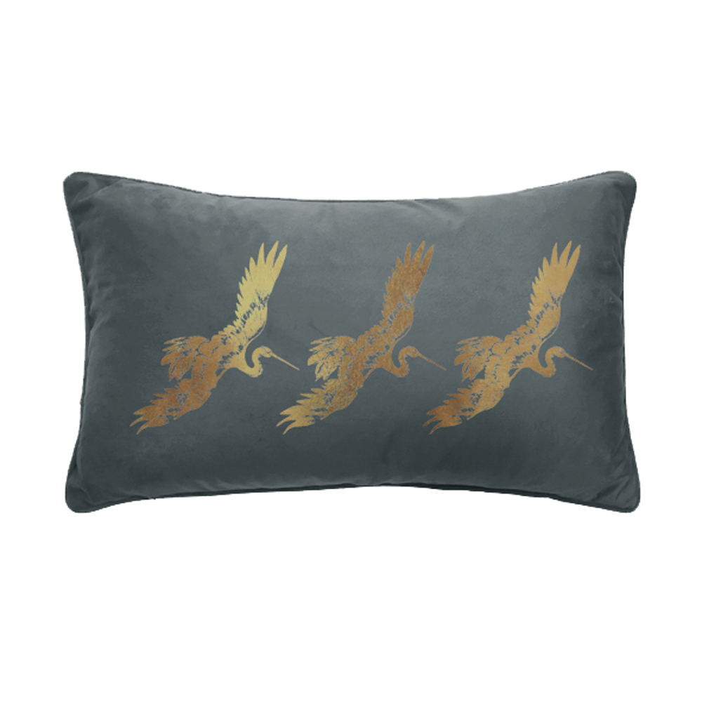 CREYR ΔΙΑΚΟΣΜΗΤΙΚΟ ΜΑΞΙΛΑΡΙ 30x50cm ΒΕΛΟΥΔΟ ΓΚΡΙ ΧΡΥΣΟ