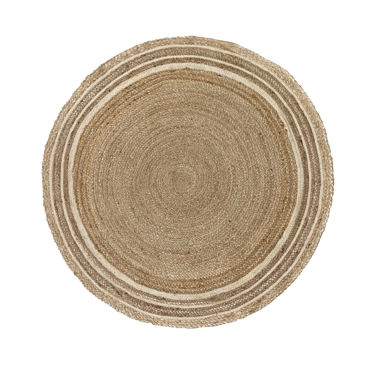 HARTU ΧΑΛΙ ΣΑΛΟΝΙΟΥ ΣΤΡΟΓΓΥΛΟ 150x150cm ΓΙΟΥΤΑ ΦΥΣΙΚΟ ΛΕΥΚΟ - Image 1