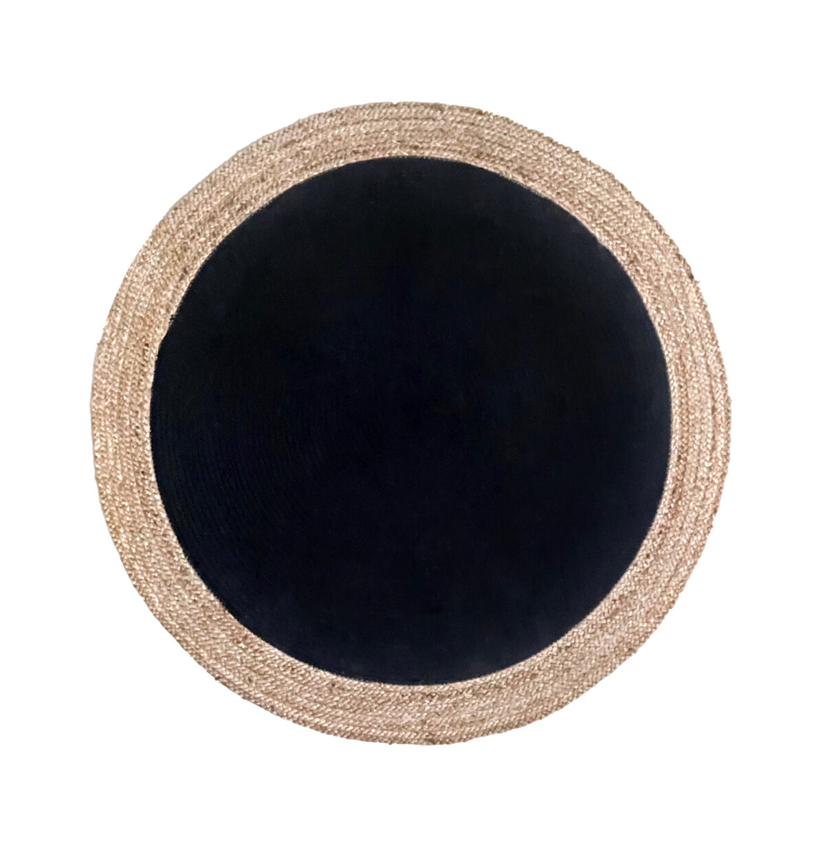 RAMI ΧΑΛΙ ΣΑΛΟΝΙΟΥ ΣΤΡΟΓΓΥΛΟ 150x150cm ΓΙΟΥΤΑ ΜΑΥΡΟ ΦΥΣΙΚΟ - Image 1