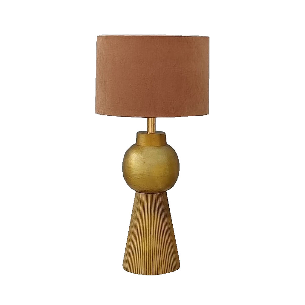 ESFERA ΦΩΤΙΣΤΙΚΟ ΕΠΙΤΡΑΠΕΖΙΟ 12x12x50cm ΑΛΟΥΜΙΝΙΟ ΧΡΥΣΟ ΒΕΛΟΥΔΟ ΚΑΜΕΛ