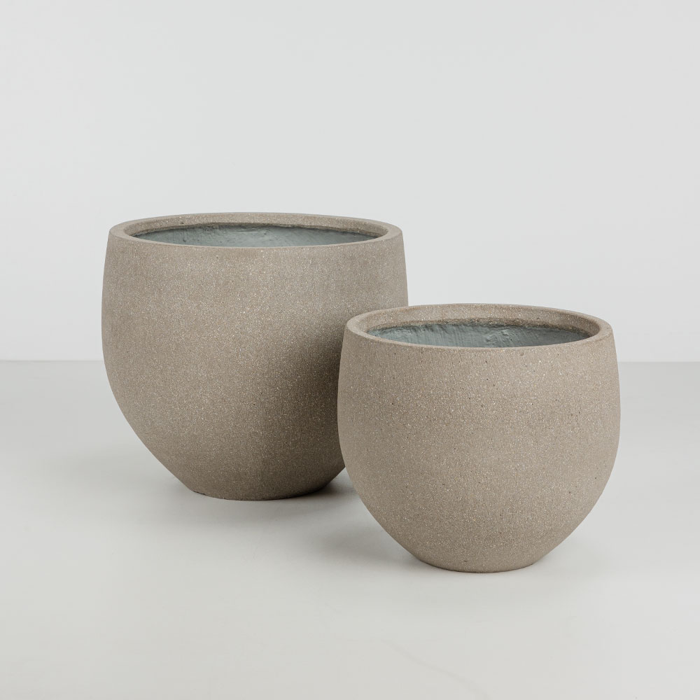 SCILLA ΓΛΑΣΤΡΑ SET 2ΤΜΧ 40x40x34cm ΤΣΙΜΕΝΤΟ ΚΑΦΕ ΑΝΟΙΧΤΟ