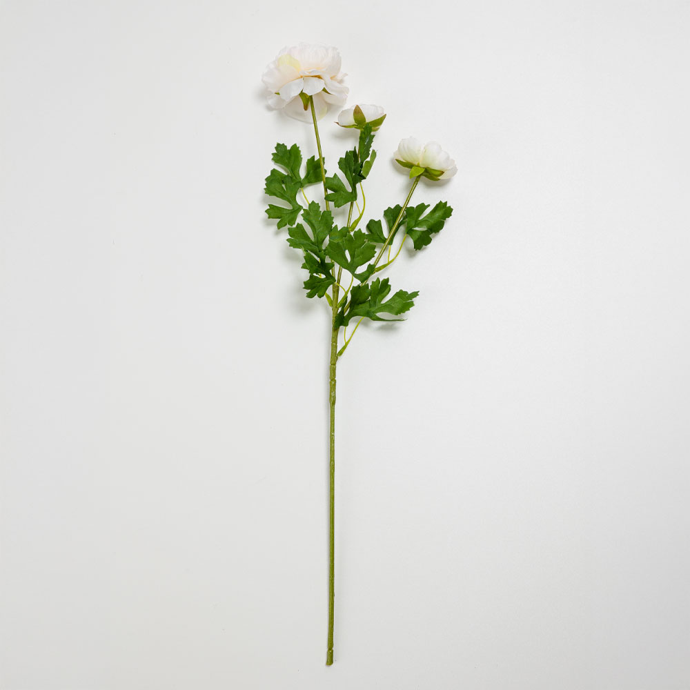 RANUNCULUS ΛΟΥΛΟΥΔΙ ΤΕΧΝΗΤΟ 61cm POLYESTER ΛΕΥΚΟ ΠΡΑΣΙΝΟ