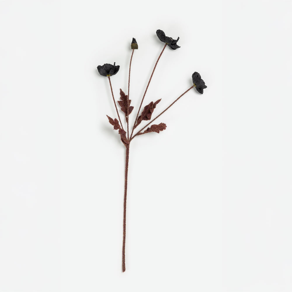 POPPY ΛΟΥΛΟΥΔΙ ΤΕΧΝΗΤΟ 60cm POLYESTER ΜΑΥΡΟ ΠΡΑΣΙΝΟ