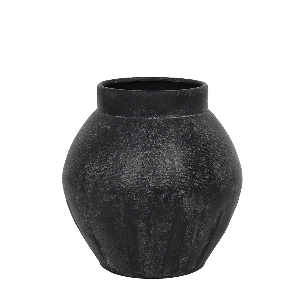 LAVA ΒΑΖΟ 30x30x30cm ΜΕΤΑΛΛΟ ΜΑΥΡΟ