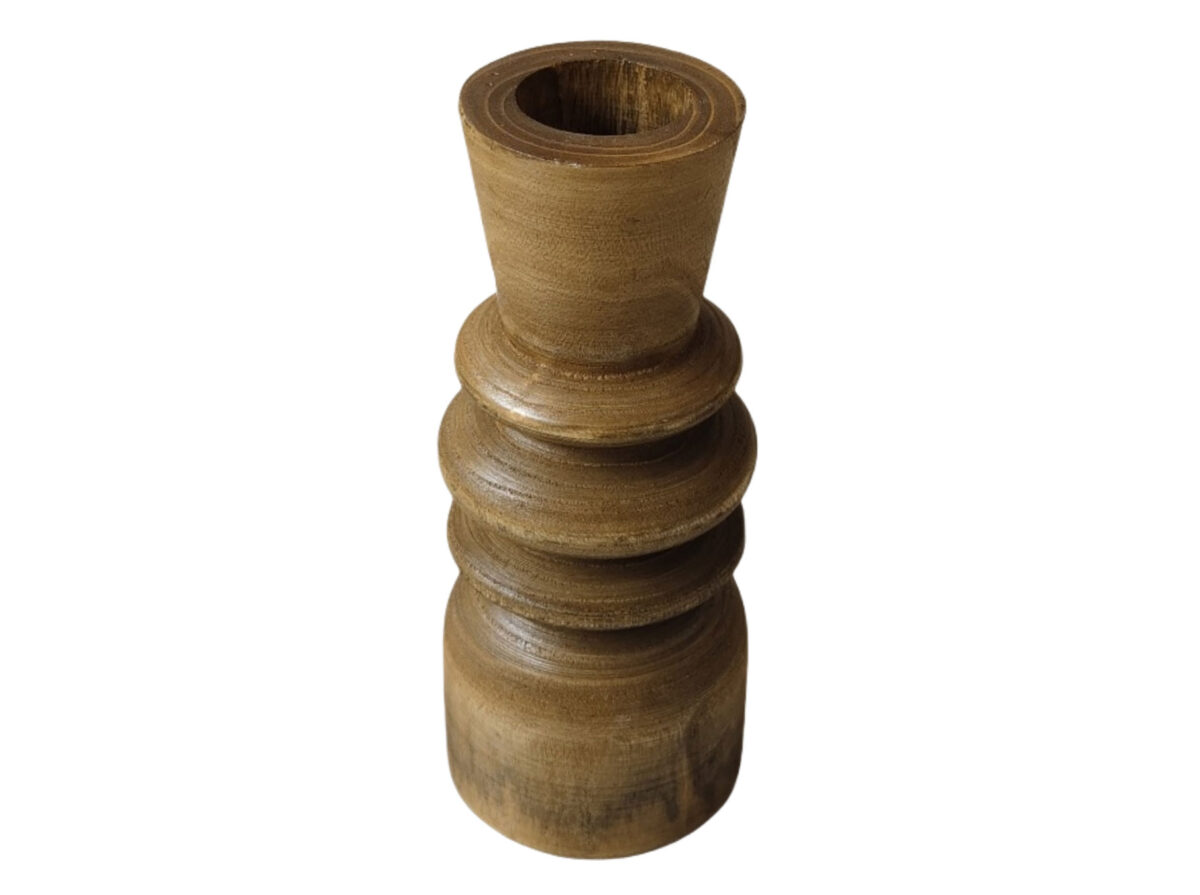 CEDAR ΒΑΖΟ 10x10x24cm ΞΥΛΟ ΚΑΦΕ - Image 1