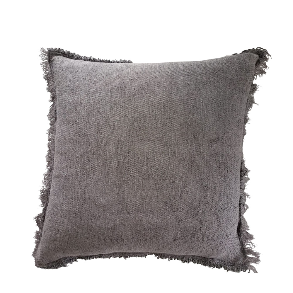 RASUL ΔΙΑΚΟΣΜΗΤΙΚΟ ΜΑΞΙΛΑΡΙ 45x45cm ΥΦΑΣΜΑ ΓΚΡΙ POLYESTER