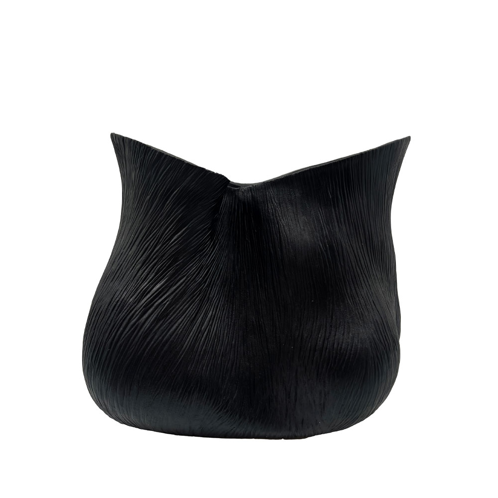 FLORESTA ΒΑΖΟ 32x22x27.5cm POLYRESIN ΜΑΥΡΟ