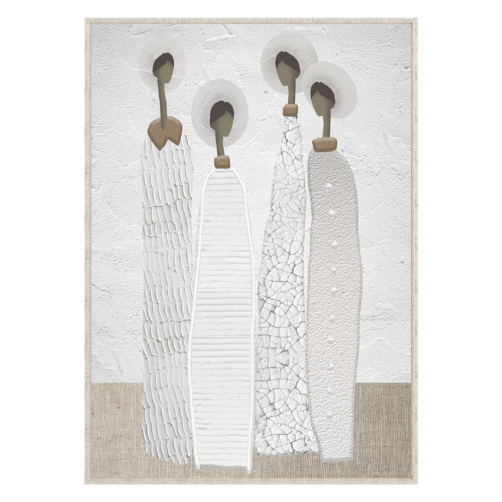 TRINITY ΠΙΝΑΚΑΣ ΔΙΑΚΟΣΜΗΣΗΣ 80x120x4cm ΚΑΜΒΑΣ OFF WHITE STONE GREY ΞΥΛΟ ΚΑΦΕ ΑΝΟΙΧΤΟ