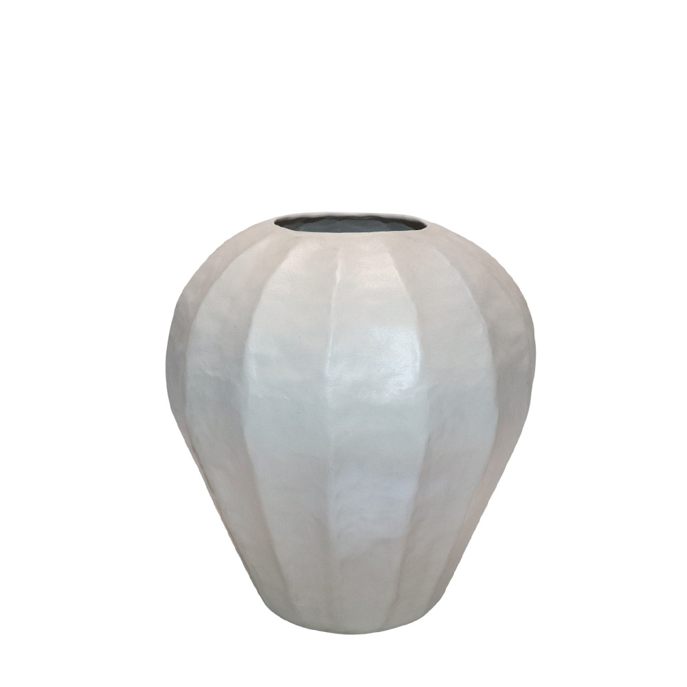 IVELLA ΒΑΖΟ 25x25x26.5cm ΑΛΟΥΜΙΝΙΟ OFF WHITE