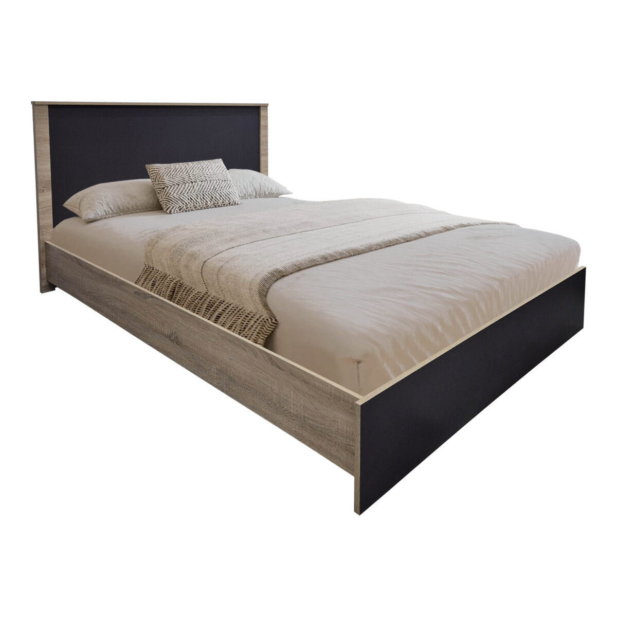 Σετ Κρεβατοκάμαρας Athos Sonoma Ανθρακί με Κρεβάτι 140x200εκ Σετ 3τεμ - Image 2