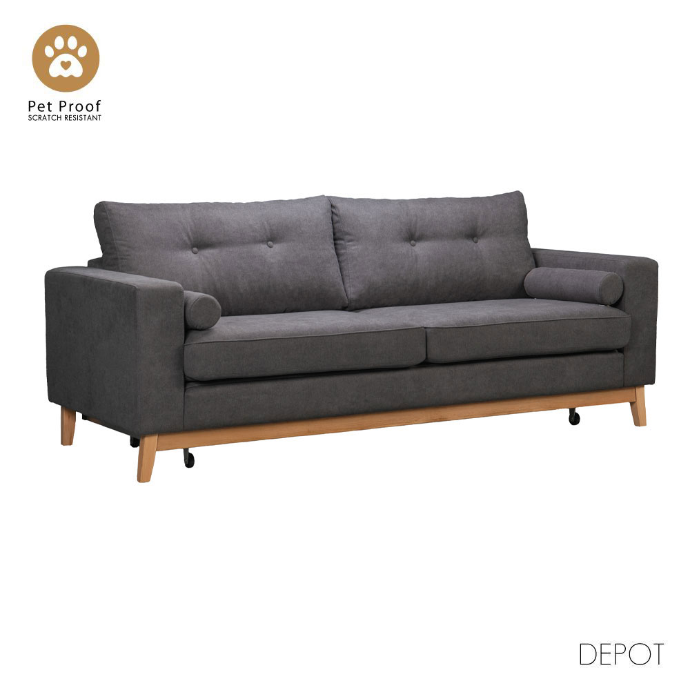 LUSSO ΚΑΝΑΠΕΣ ΚΡΕΒΑΤΙ 3ΘΕΣΙΟΣ ΓΚΡΙ LINO 17 218x85x87cm