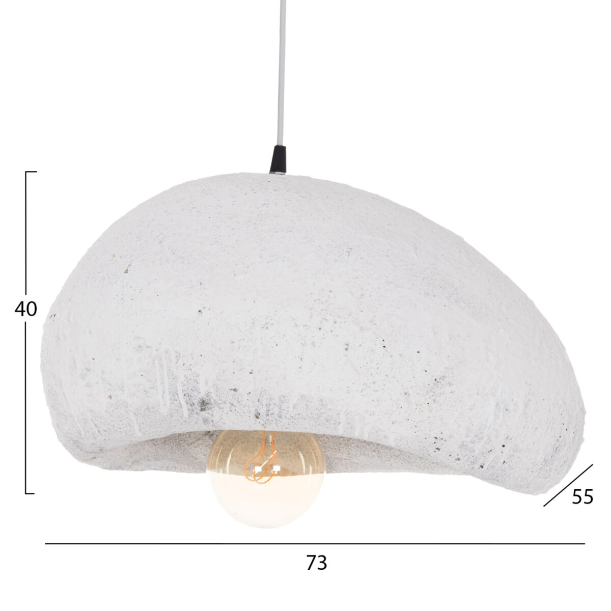 ΦΩΤΙΣΤΙΚΟ ΟΡΟΦΗΣ ΜΕ ΟΨΗ ΠΕΤΡΑΣ STONER (L) HM4419.02 ΛΕΥΚΟ 73x55x40Υεκ. - Image 2