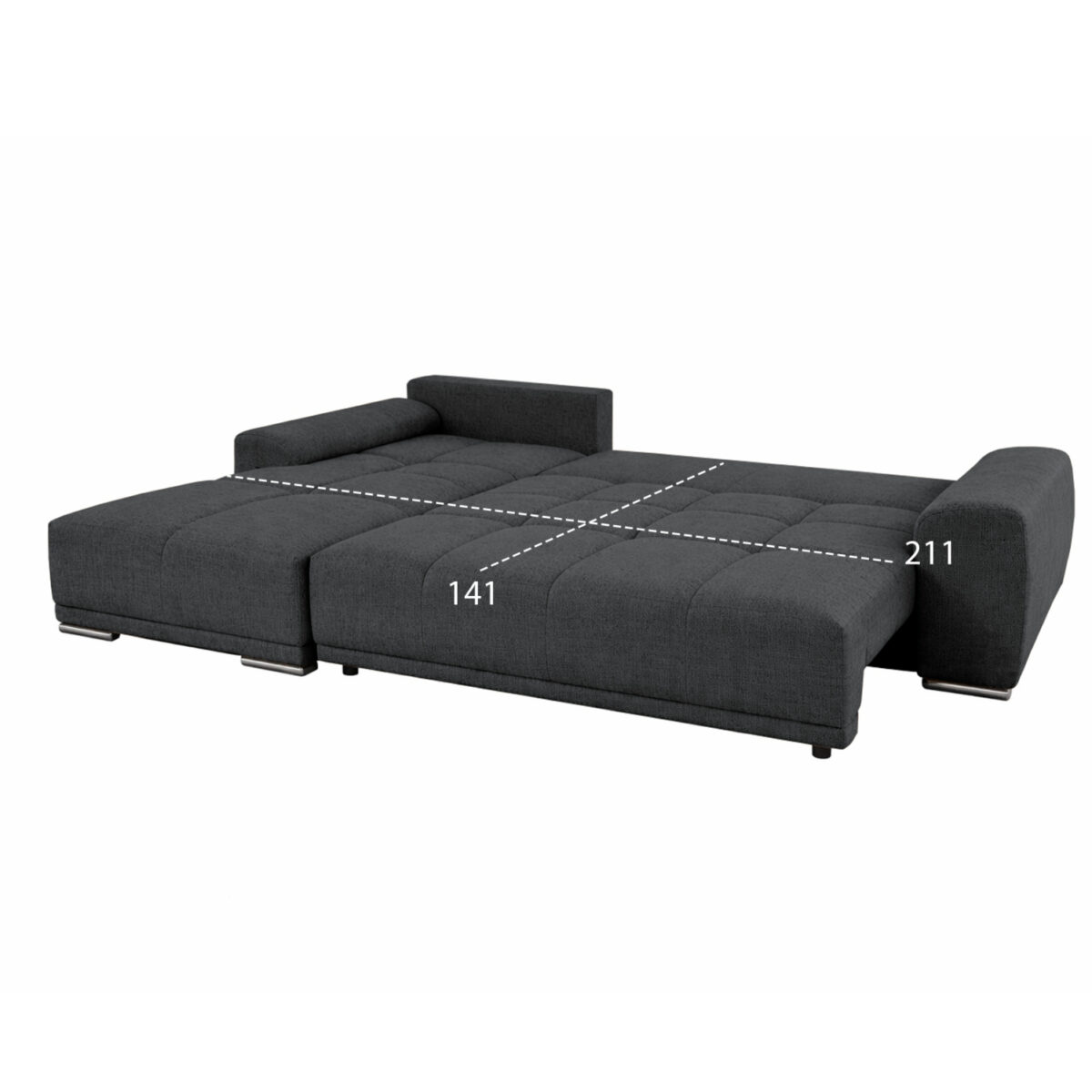 ΚΑΝΑΠΕΣ ΚΡΕΒΑΤΙ ΑΡΙΣΤΕΡΗ ΓΩΝΙΑ COMFYRA HM3336.01L ΓΚΡΙ ΥΦΑΣΜΑ 270x181x75Υεκ - Image 3