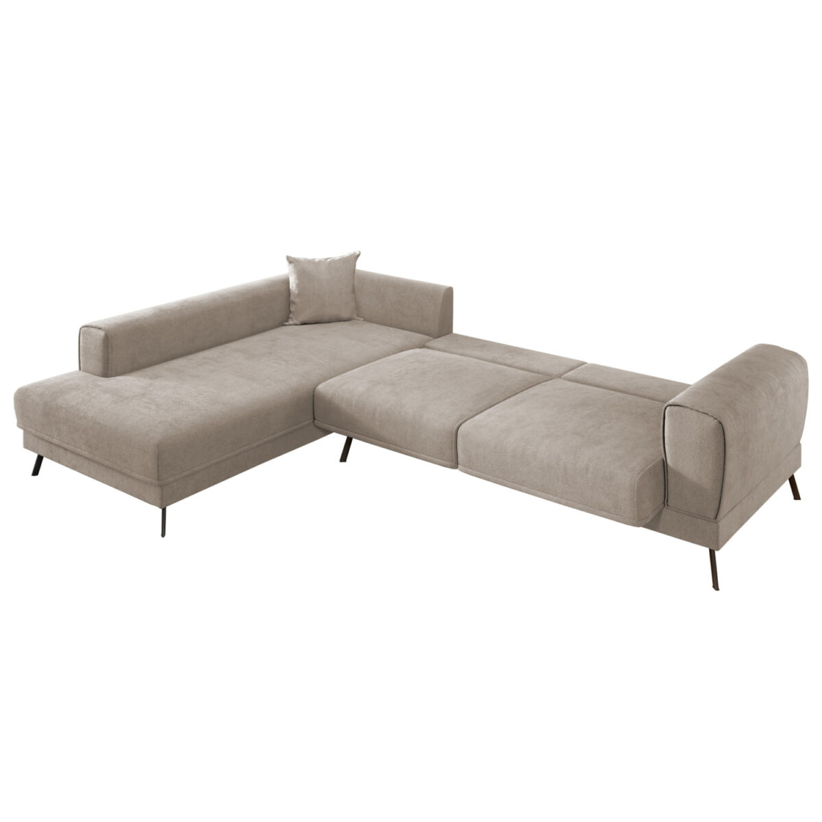 ΚΑΝΑΠΕΣ ΚΡΕΒΑΤΙ ΑΡΙΣΤΕΡΗ ΓΩΝΙΑ ZENORA HM3337.03L ΜΠΕΖ ΥΦΑΣΜΑ 303x214x80Υεκ - Image 5