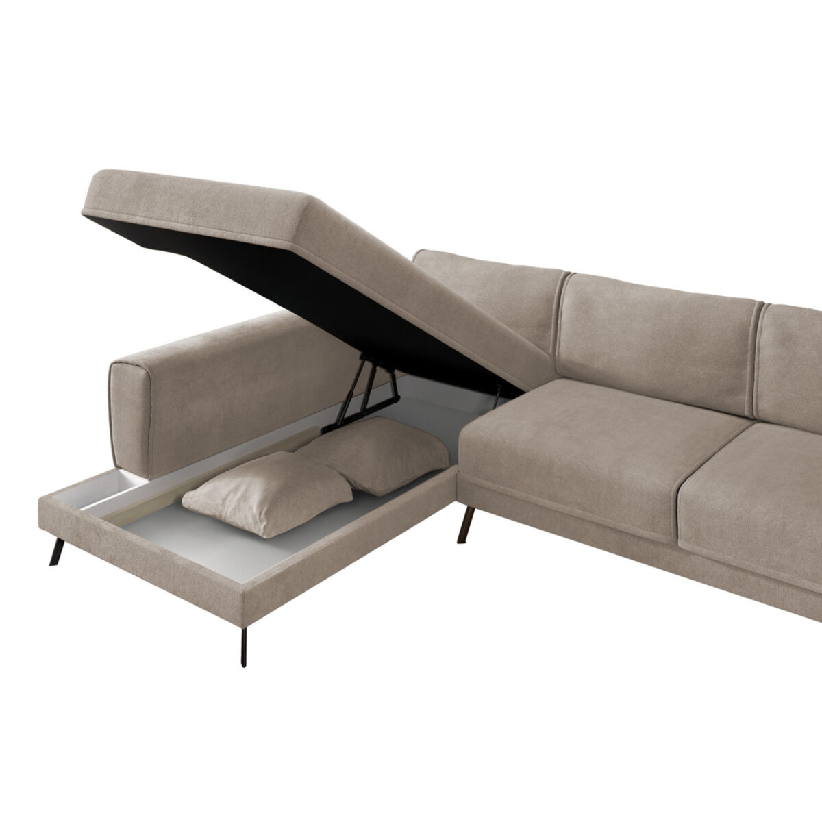 ΚΑΝΑΠΕΣ ΚΡΕΒΑΤΙ ΑΡΙΣΤΕΡΗ ΓΩΝΙΑ ZENORA HM3337.03L ΜΠΕΖ ΥΦΑΣΜΑ 303x214x80Υεκ - Image 6