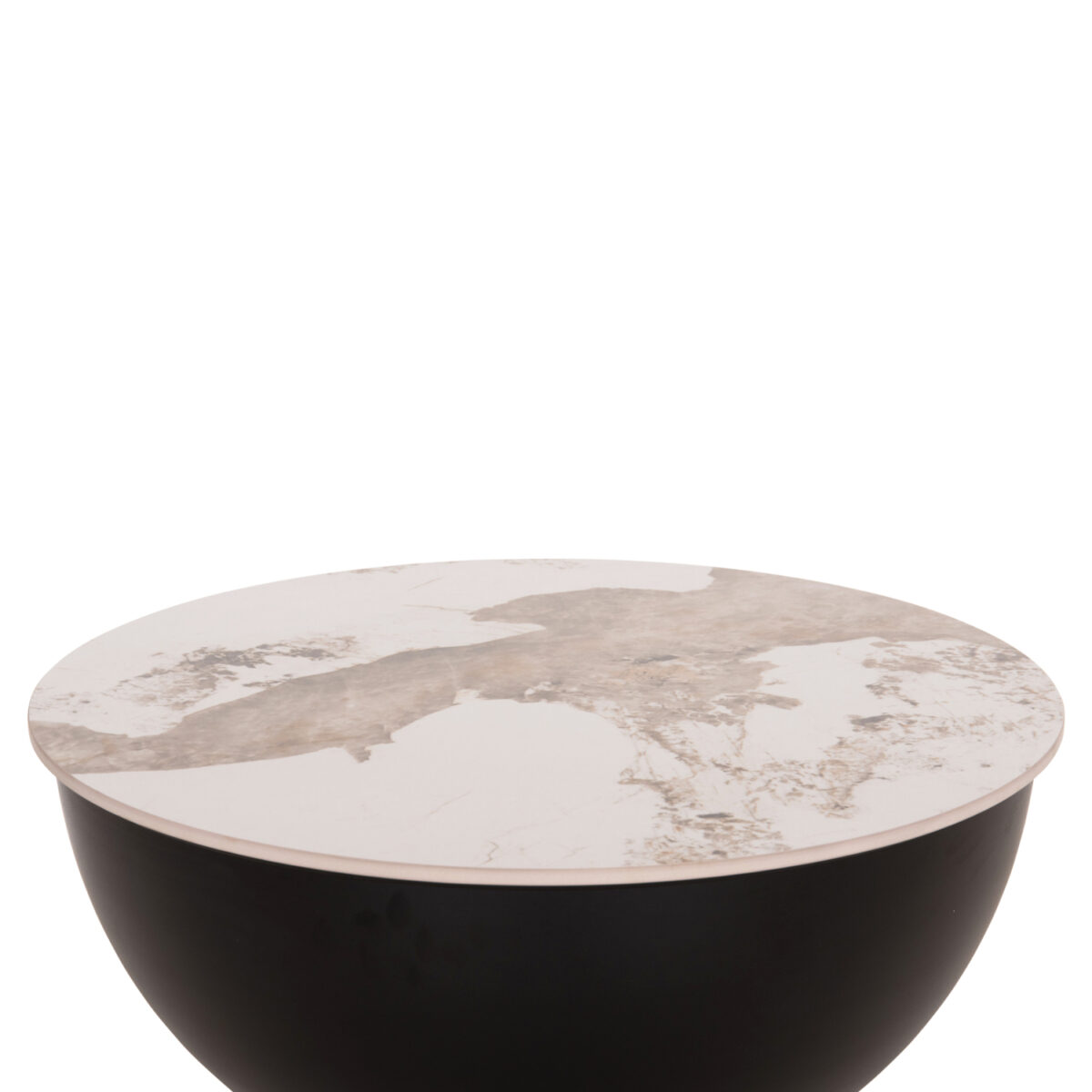 ΤΡΑΠΕΖΙ ΣΑΛΟΝΙΟΥ ERIDANO SM18309.02 ΜΕΤΑΛΛΟ ΜΑΥΡΟ-SINTERED STONE PANDORA Φ73x38.5Υεκ - Image 5