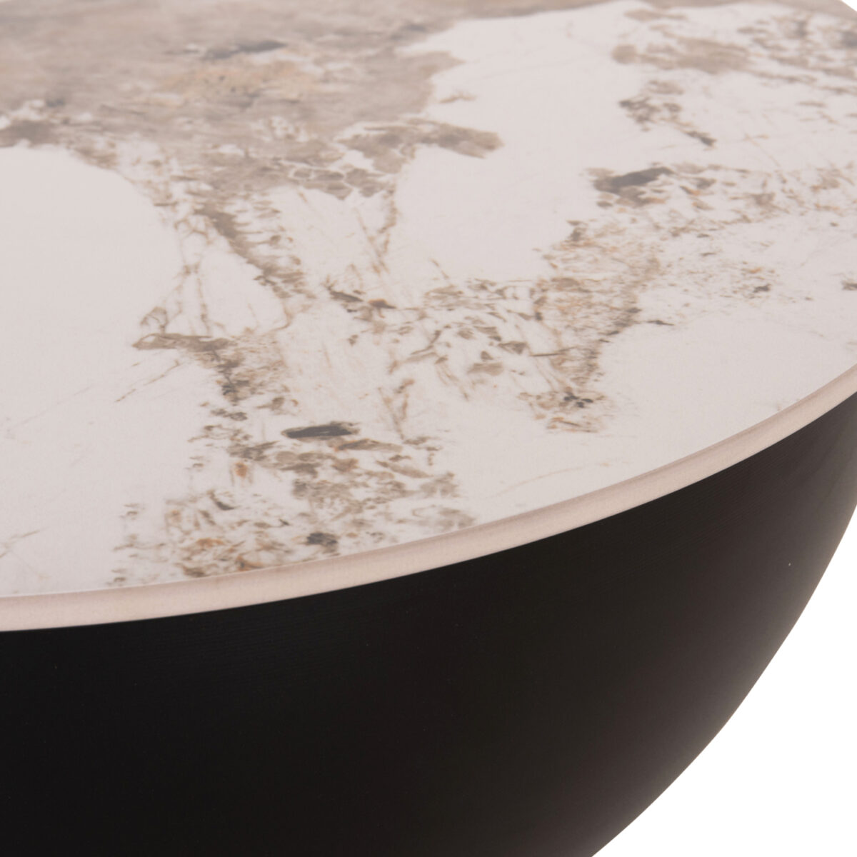 ΤΡΑΠΕΖΙ ΣΑΛΟΝΙΟΥ ERIDANO SM18309.02 ΜΕΤΑΛΛΟ ΜΑΥΡΟ-SINTERED STONE PANDORA Φ73x38.5Υεκ - Image 7