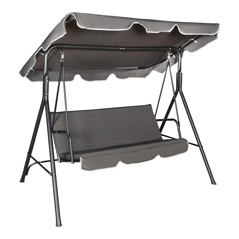 Κούνια κήπου Globo  μέταλλο μαύρο-ύφασμα σε ανθρακί απόχρωση 170x110x153εκ