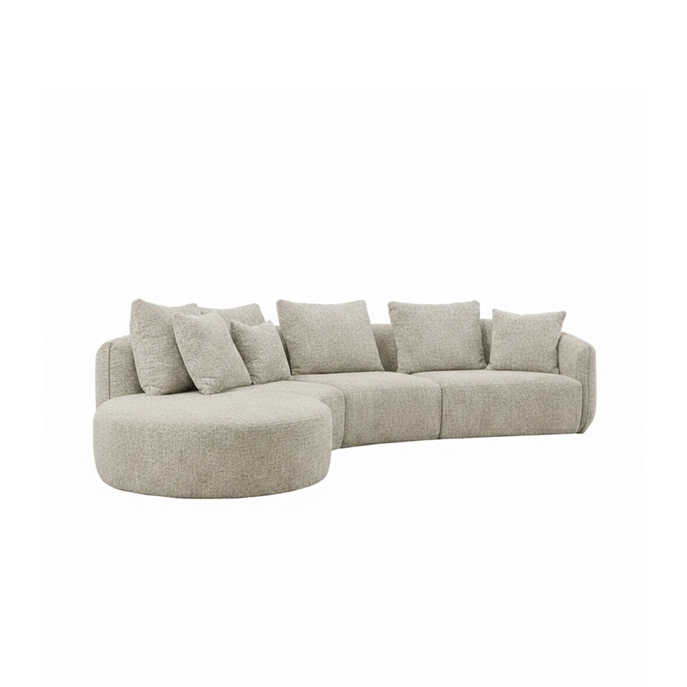 CURVO ΚΑΝΑΠΕΣ ΓΩΝΙΑ ΑΡΙΣΤΕΡΗ BEIGE CREMONA 14 412x162x92cm