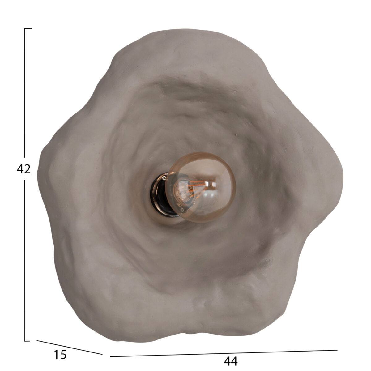 ΕΠΙΤΟΙΧΙΟ ΦΩΤΙΣΤΙΚΟ LUXON HM4701.03L FIBER CEMENT ΣΕ ΓΚΡΙ 44x15x42Υεκ. - Image 2