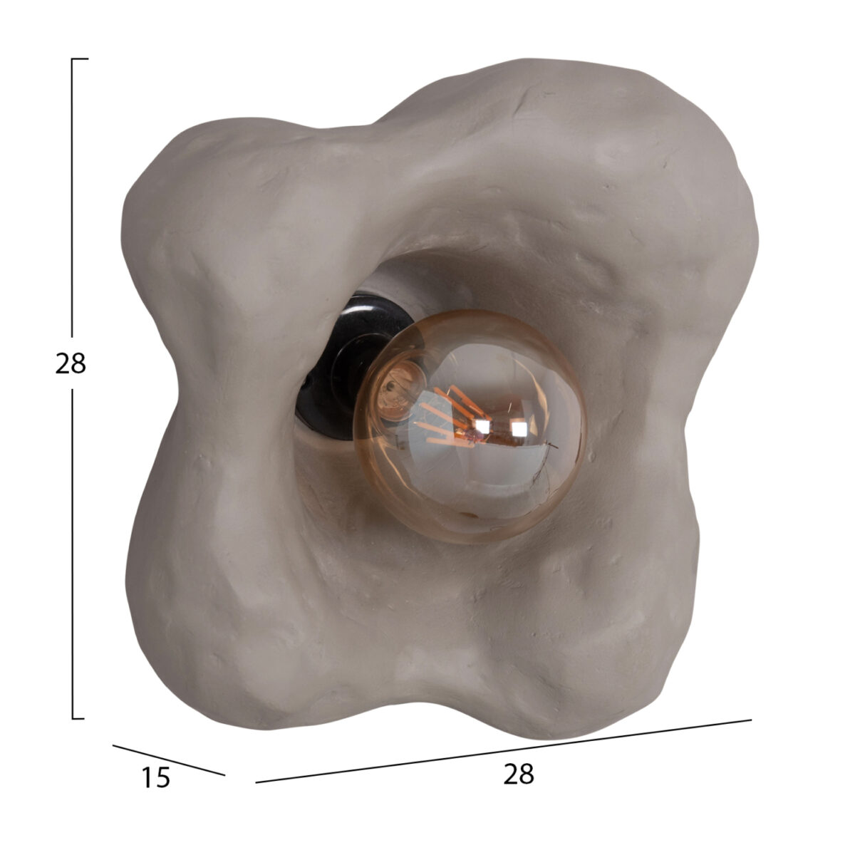ΕΠΙΤΟΙΧΙΟ ΦΩΤΙΣΤΙΚΟ LUXON HM4701.03M FIBER CEMENT ΣΕ ΓΚΡΙ 28x15x28Υεκ. - Image 2