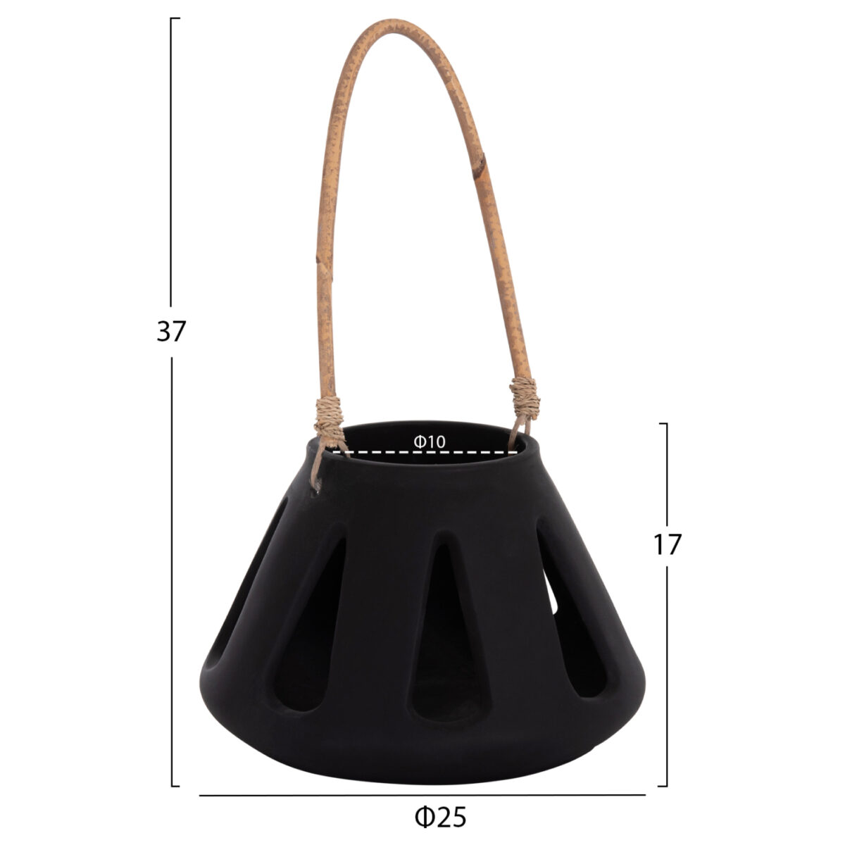 ΕΠΙΤΡΑΠΕΖΙΟ ΦΑΝΑΡΙ ERANTYL HM4696.01S ΜΑΥΡΟ FIBER CEMENT & ΧΕΡΟΥΛΙ RATTAN Φ25x17Yεκ. - Image 2