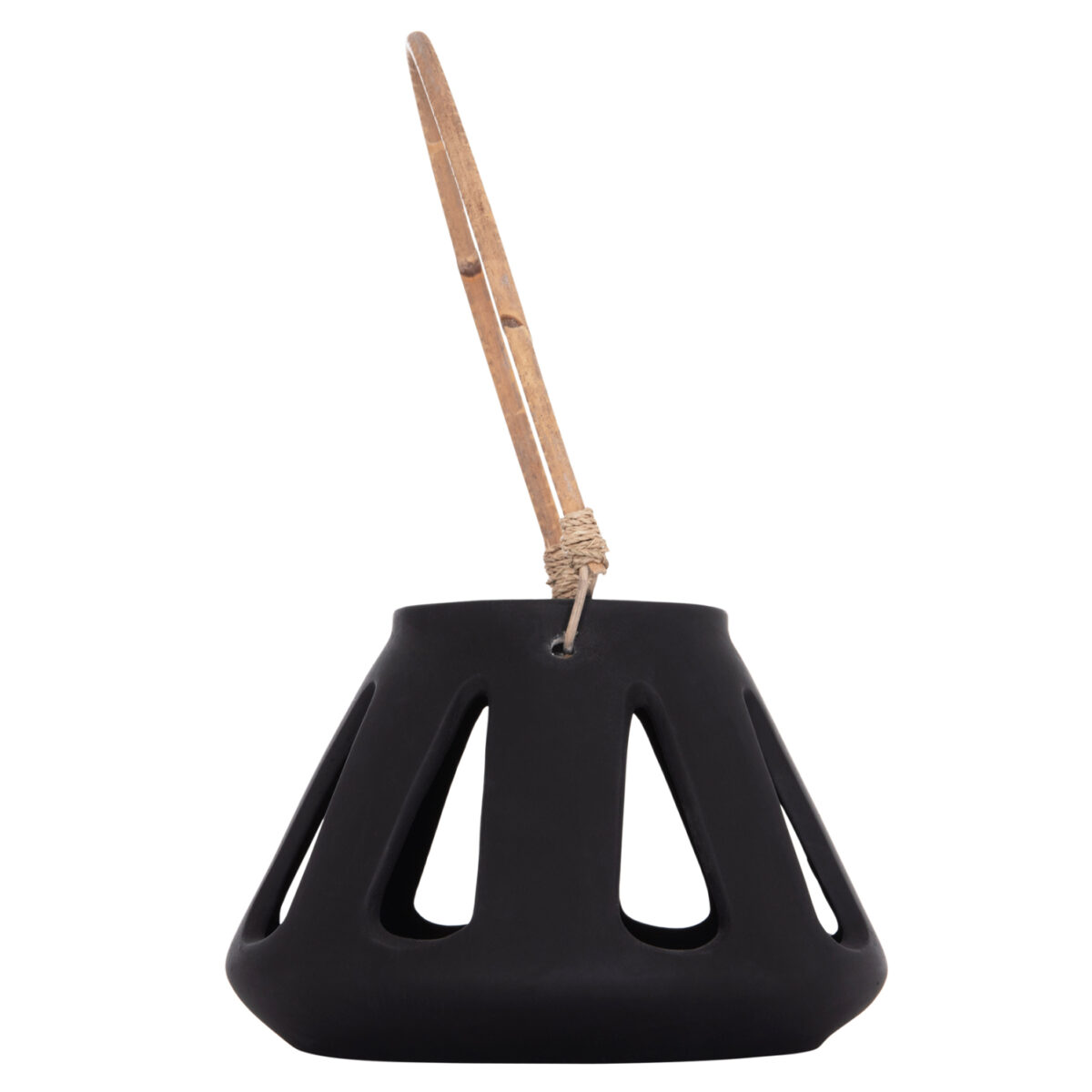 ΕΠΙΤΡΑΠΕΖΙΟ ΦΑΝΑΡΙ ERANTYL HM4696.01S ΜΑΥΡΟ FIBER CEMENT & ΧΕΡΟΥΛΙ RATTAN Φ25x17Yεκ. - Image 5