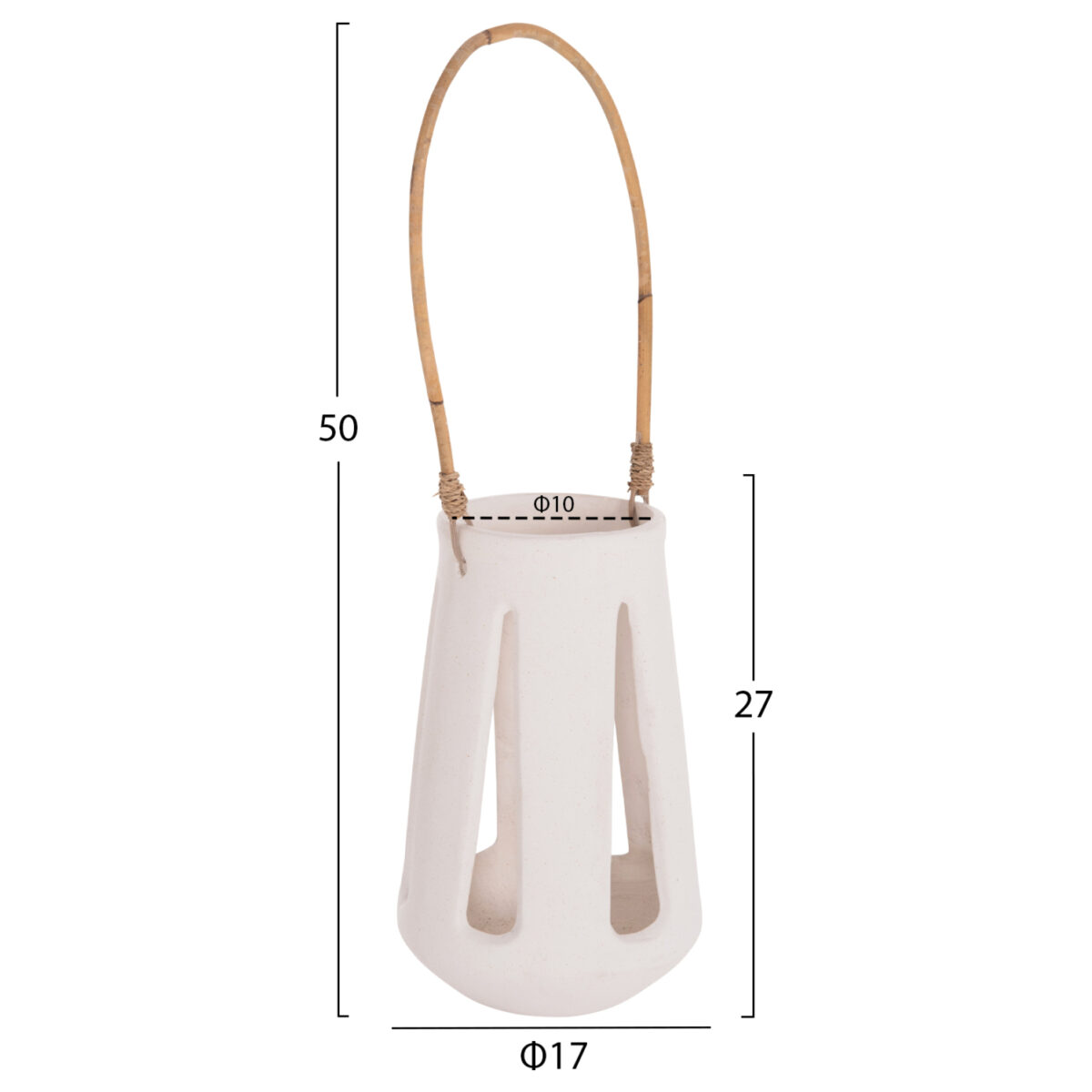 ΕΠΙΤΡΑΠΕΖΙΟ ΦΑΝΑΡΙ ERANTYL HM4696.02L ΛΕΥΚΟ FIBER CEMENT & ΧΕΡΟΥΛΙ RATTAN Φ17x27Yεκ. - Image 2