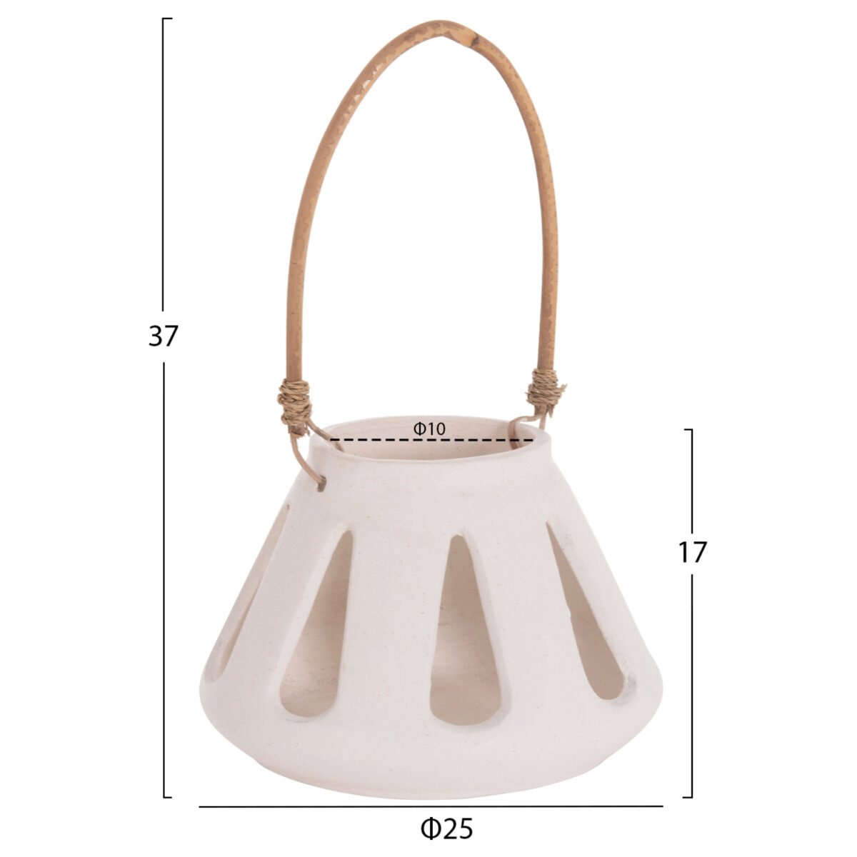 ΕΠΙΤΡΑΠΕΖΙΟ ΦΑΝΑΡΙ ERANTYL HM4696.02S ΛΕΥΚΟ FIBER CEMENT & ΧΕΡΟΥΛΙ RATTAN Φ25x17Yεκ. - Image 2