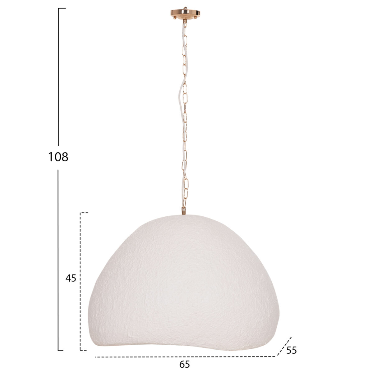 ΦΩΤΙΣΤΙΚΟ ΟΡΟΦΗΣ ΚΡΕΜΑΣΤΟ JAYLEN HM4703.02L FIBER CEMENT ΛΕΥΚΟ 65x55x45Υεκ. - Image 2