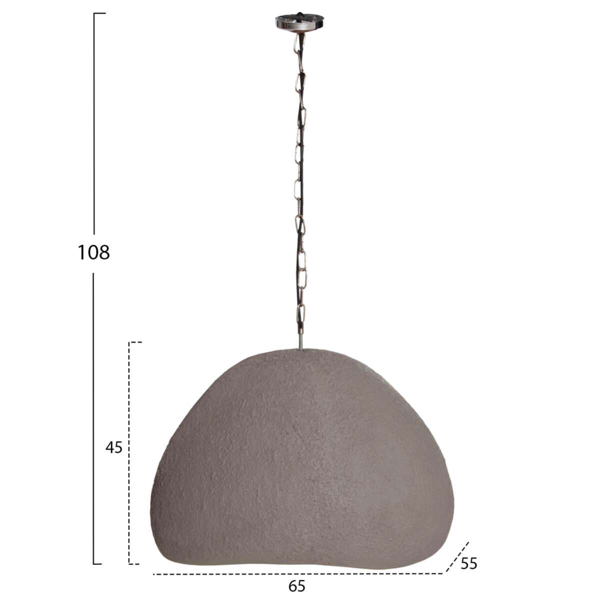 ΦΩΤΙΣΤΙΚΟ ΟΡΟΦΗΣ ΚΡΕΜΑΣΤΟ JAYLEN HM4703.03L FIBER CEMENT ΓΚΡΙ 65x55x45Υεκ. - Image 2