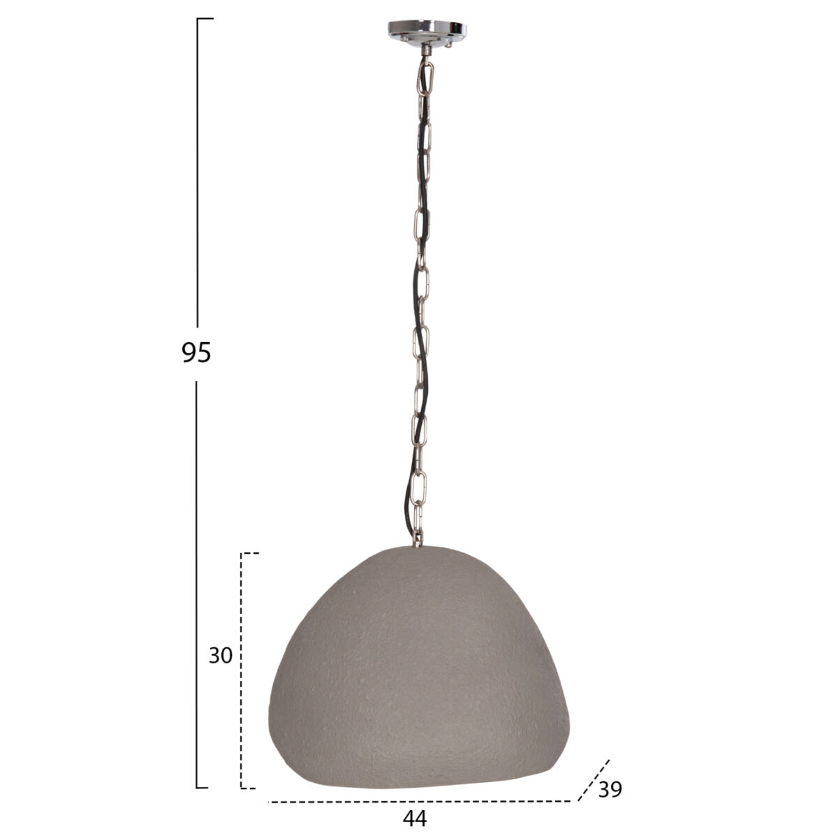 ΦΩΤΙΣΤΙΚΟ ΟΡΟΦΗΣ ΚΡΕΜΑΣΤΟ JAYLEN HM4703.03S FIBER CEMENT ΓΚΡΙ 44x39x30Υεκ. - Image 2