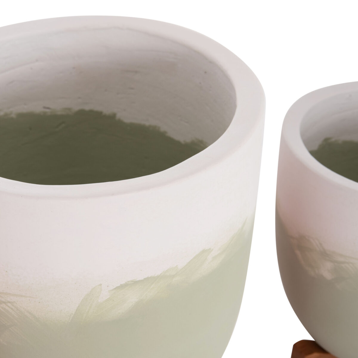 ΓΛΑΣΤΡΕΣ ΣΕΤ 2ΤΜΧ SEON HM4686.09 TERRACOTTA ΣΕ ΛΕΥΚΟ & ΠΡΑΣΙΝΟ--TEAK ΒΑΣΗ - Image 8