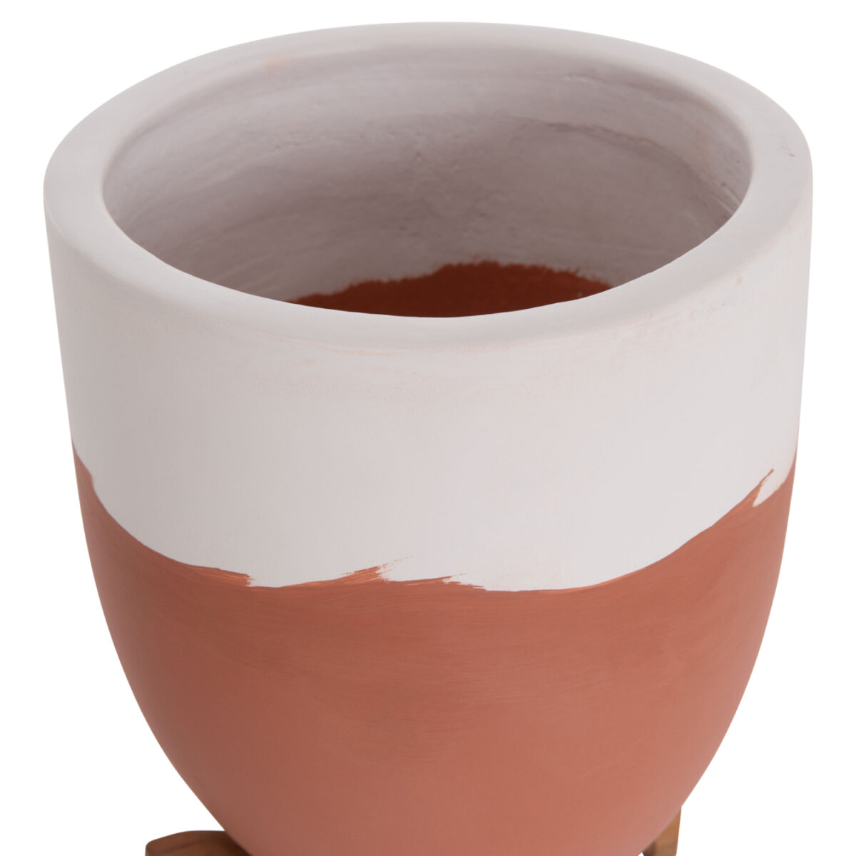 ΓΛΑΣΤΡΕΣ ΣΕΤ 2ΤΜΧ SEON HM4686.08 TERRACOTTA ΣΕ ΛΕΥΚΟ & ΤΕΡΑΚΟΤΑ--TEAK ΒΑΣΗ - Image 6