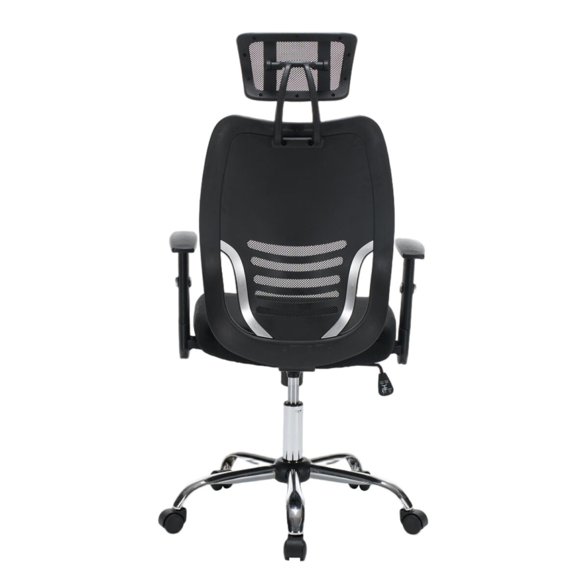 ΚΑΡΕΚΛΑ ΓΡΑΦΕΙΟΥ BRIEF HM1206.01 ΜΑΥΡΟ MESH--ΒΑΣΗ ΧΡΩΜΙΟΥ 63x64x122Υεκ. - Image 6