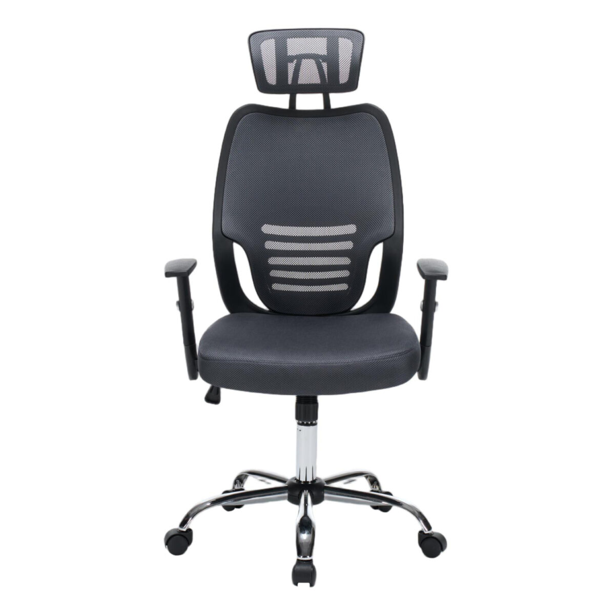 ΚΑΡΕΚΛΑ ΓΡΑΦΕΙΟΥ BRIEF HM1206.02 ΓΚΡΙ MESH--ΒΑΣΗ ΧΡΩΜΙΟΥ 63x64x122Υεκ. - Image 3