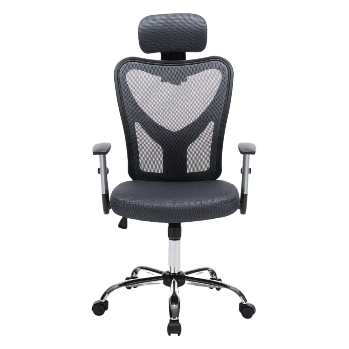 ΚΑΡΕΚΛΑ ΓΡΑΦΕΙΟΥ CUORE HM1207.02 ΜΑΥΡΟΣ ΣΚΕΛΕΤΟΣ-ΓΚΡΙ MESH 63x61x125Υεκ - Image 3