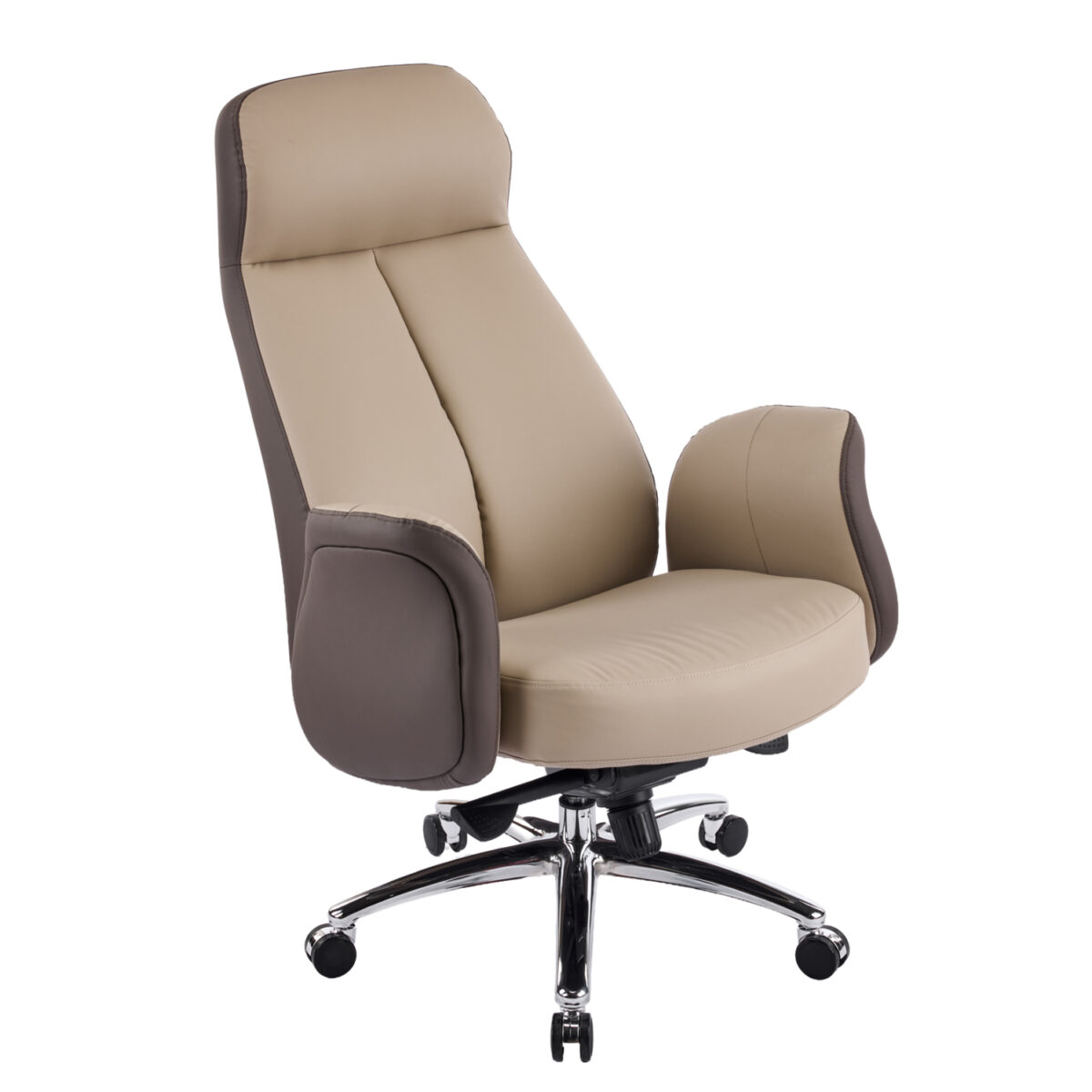 ΚΑΡΕΚΛΑ ΓΡΑΦΕΙΟΥ DRAMON HM18356.02 ΜΠΕΖ-ΚΑΦΕ PU ΔΕΡΜΑ--ΒΑΣΗ ΧΡΩΜΙΟΥ 66x70x132.5Υεκ - Image 7