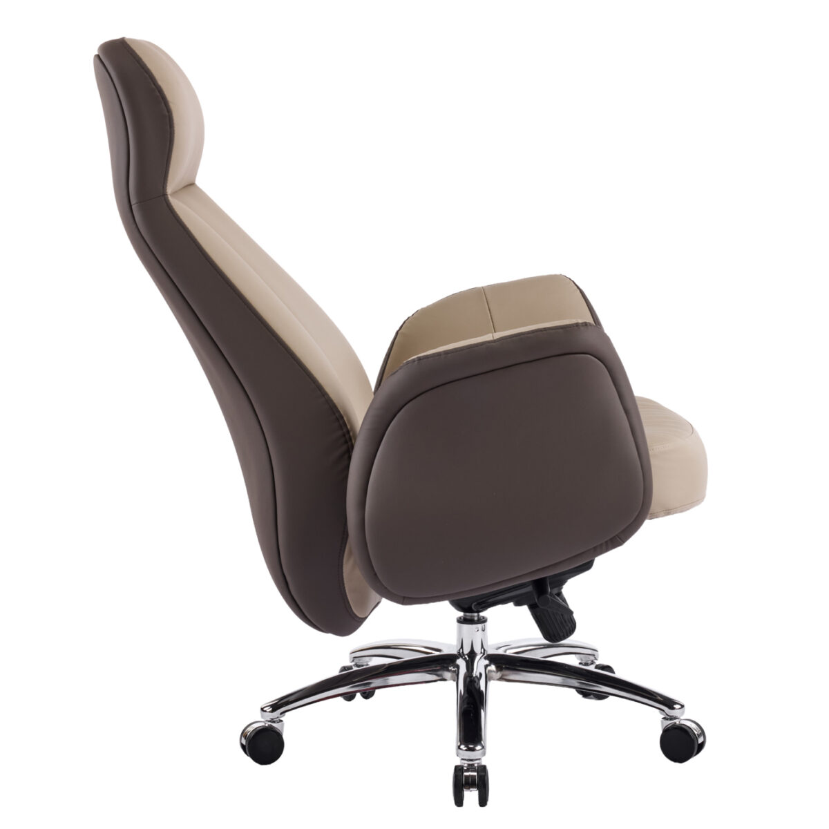 ΚΑΡΕΚΛΑ ΓΡΑΦΕΙΟΥ DRAMON HM18356.02 ΜΠΕΖ-ΚΑΦΕ PU ΔΕΡΜΑ--ΒΑΣΗ ΧΡΩΜΙΟΥ 66x70x132.5Υεκ - Image 8