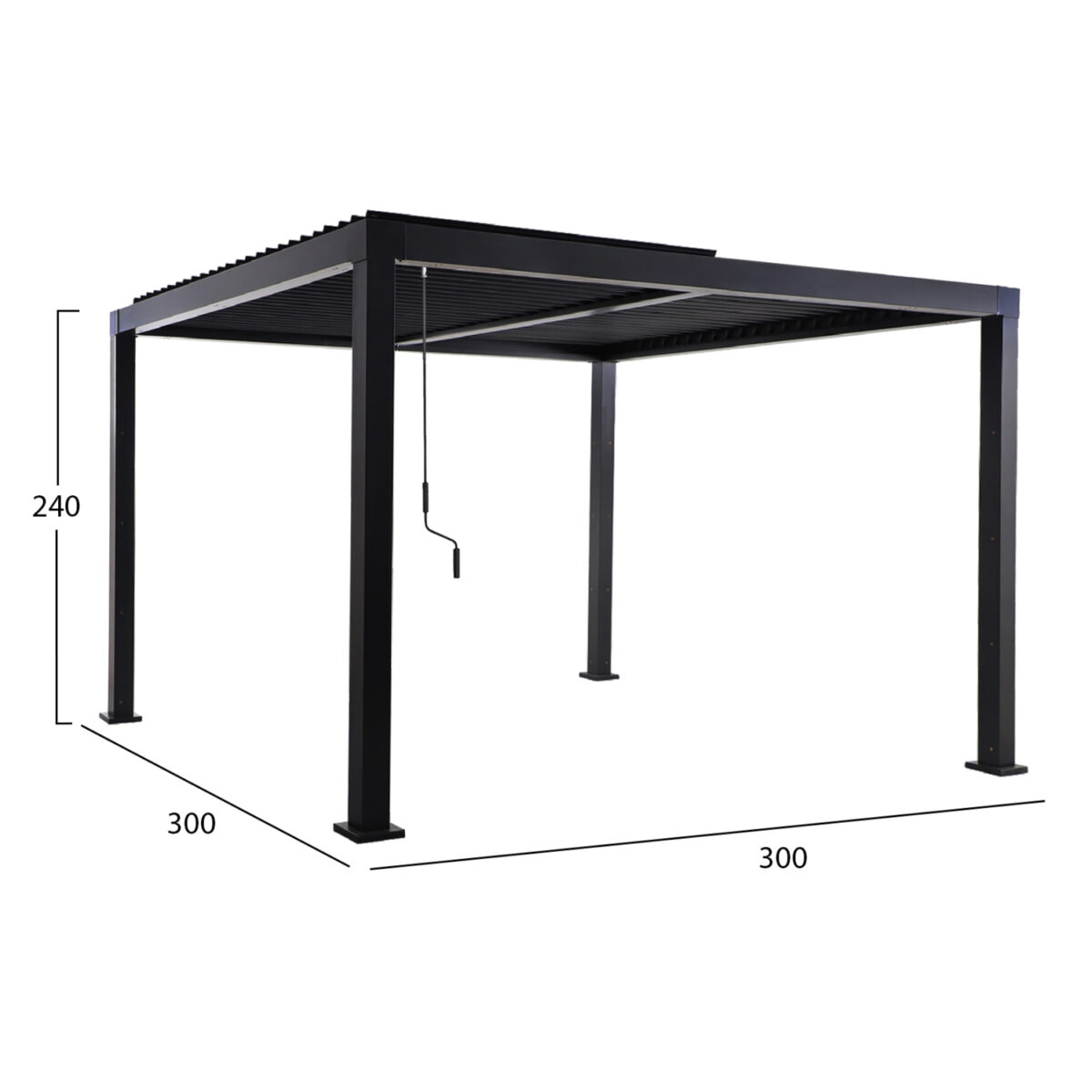 ΒΙΟΚΛΙΜΑΤΙΚΗ ΠΕΡΓΚΟΛΑ ΑΛΟΥΜΙΝΙΟΥ PREMIUM FRANIO HM6609.01 ΜΑΥΡΟ 300x300x240Υ - Image 2