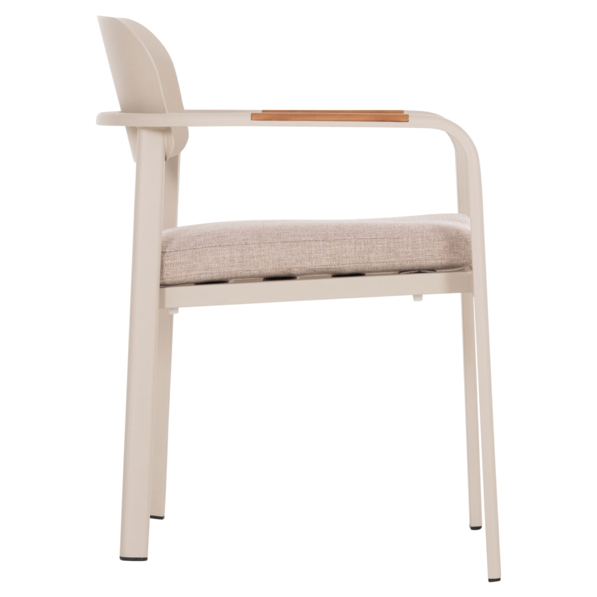 ΠΟΛΥΘΡΟΝΑ ΤΡΑΠΕΖΑΡΙΑΣ ELARA HM6414.05 ΜΠΕΖ ΑΛΟΥΜΙΝΙΟ-OLEFIN--ΞΥΛΟ TEAK 56x62x78Υεκ. - Image 4