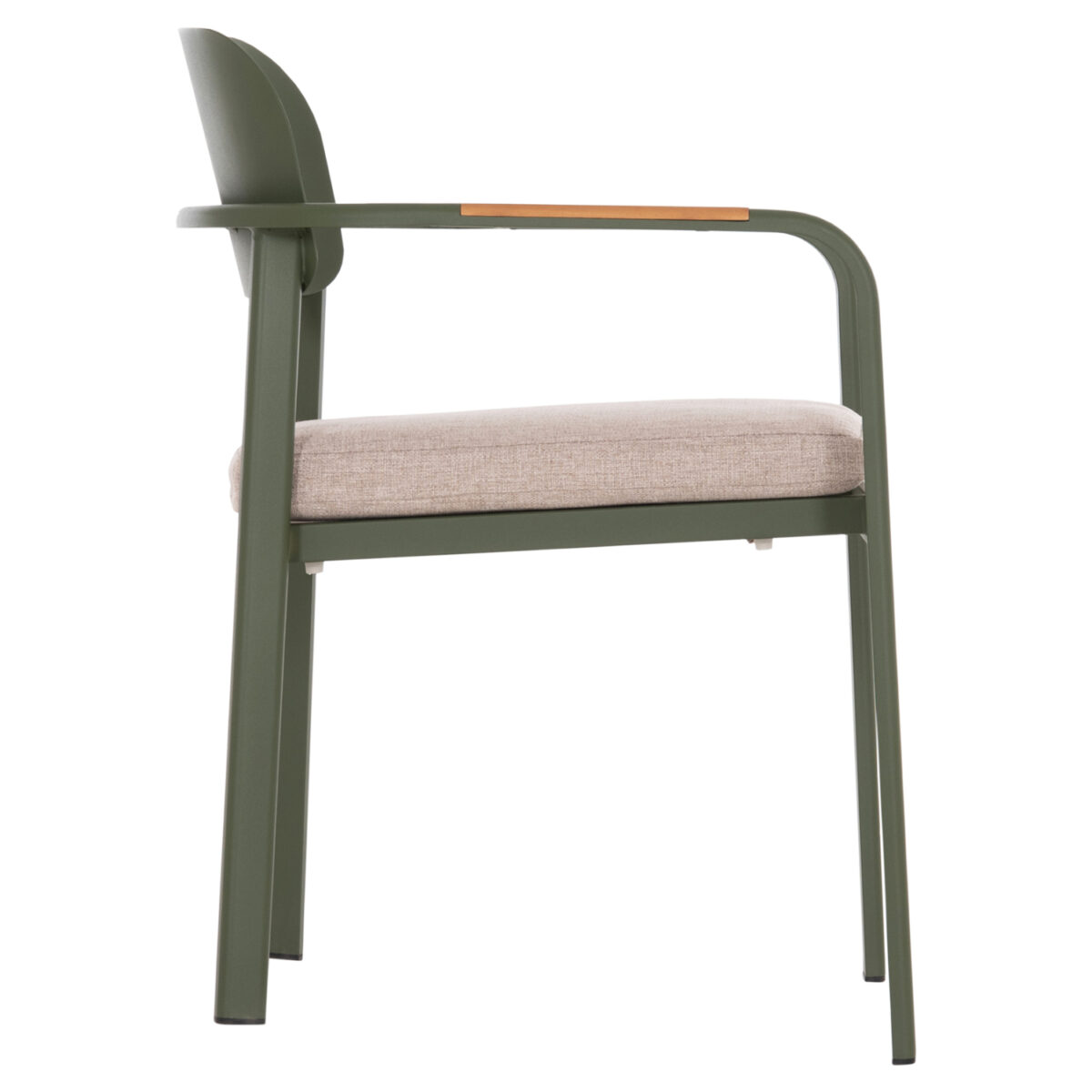 ΠΟΛΥΘΡΟΝΑ ΤΡΑΠΕΖΑΡΙΑΣ ELARA HM6414.06 ΠΡΑΣΙΝΟ ΑΛΟΥΜΙΝΙΟ-ΜΠΕΖ OLEFIN--TEAK 56x62x78Υεκ - Image 4