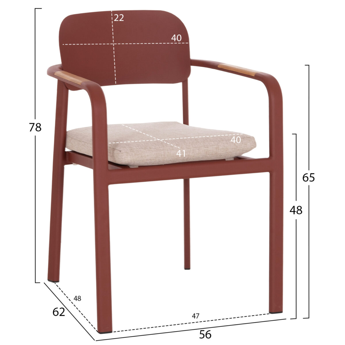 ΠΟΛΥΘΡΟΝΑ ΤΡΑΠΕΖΑΡΙΑΣ ELARA HM6414.07 ΚΕΡΑΜΙΔΙ ΑΛΟΥΜΙΝΙΟ-ΜΠΕΖ OLEFIN--TEAK 56x62x78Υεκ - Image 2
