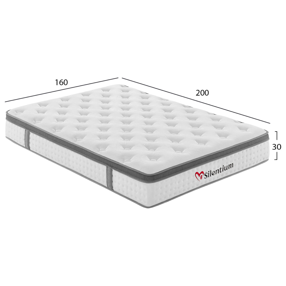 ΣΤΡΩΜΑ ΔΙΠΛΟ SILENTIUM HM749.06 POCKET SPRINGS--ΛΕΥΚΟ 160x200x30Υεκ. - Image 2