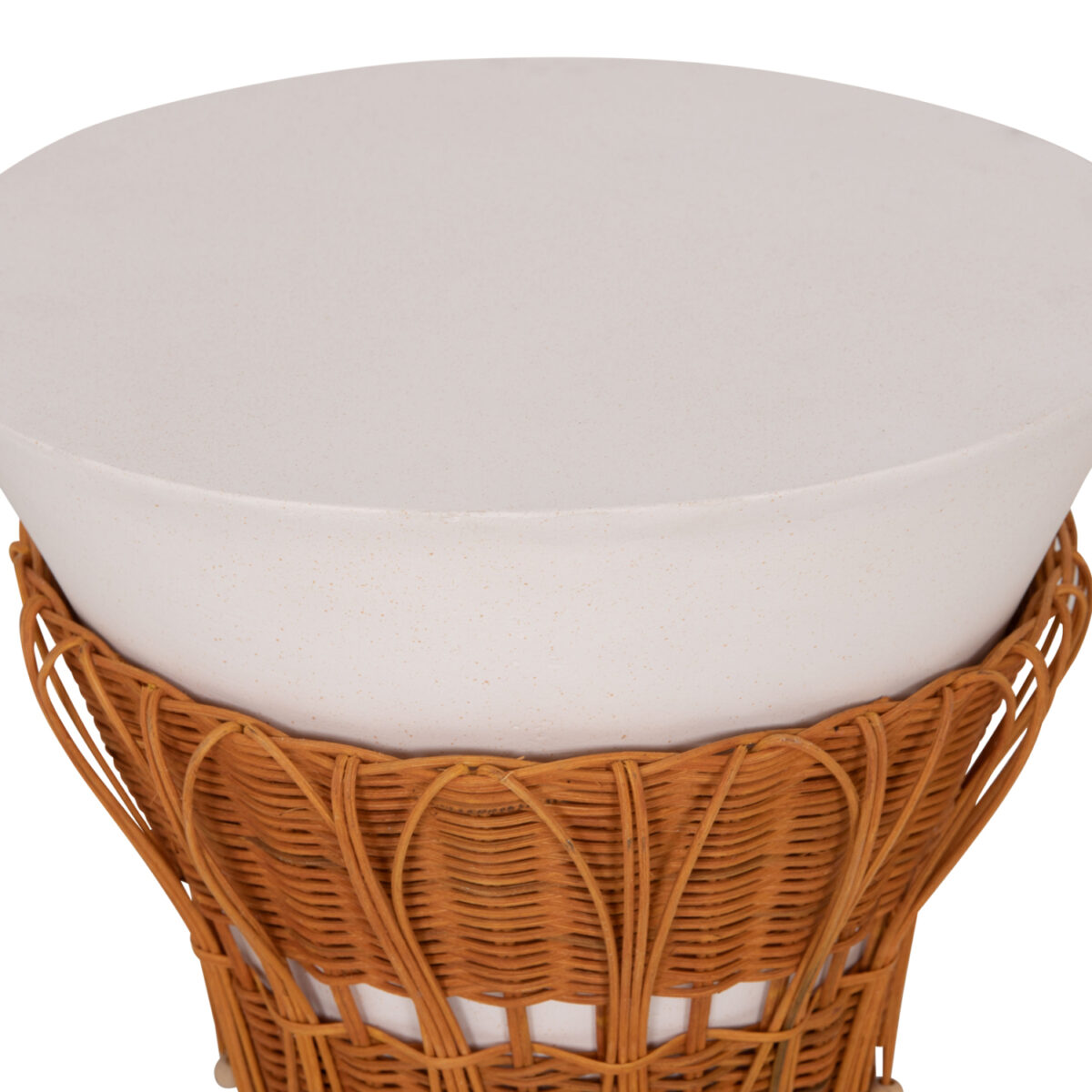 ΤΡΑΠΕΖΙ ΒΟΗΘΗΤΙΚΟ PERRAL HM18164.02S FIBER CEMENT ΛΕΥΚΟ-ΦΥΣΙΚΟ RATTAN--Φ42x36Υεκ - Image 7