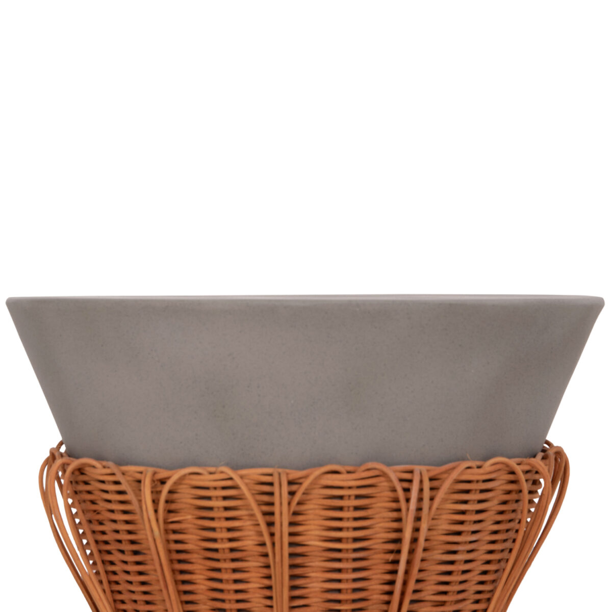 ΤΡΑΠΕΖΙ ΒΟΗΘΗΤΙΚΟ PERRAL HM18164.03S FIBER CEMENT ΓΚΡΙ-ΦΥΣΙΚΟ RATTAN--Φ42x36Υεκ - Image 4