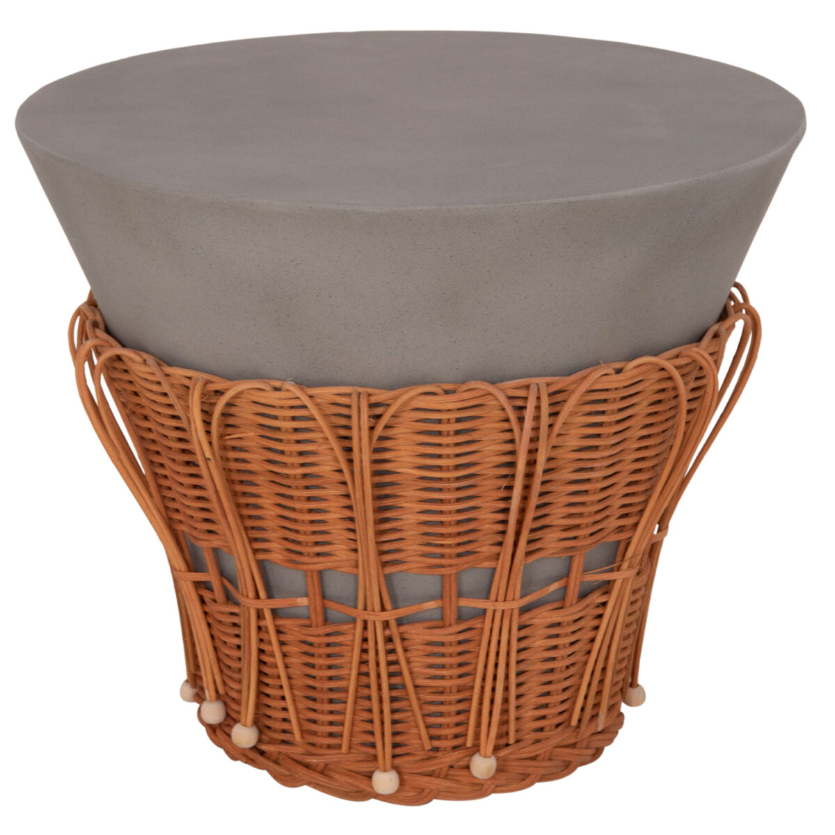 ΤΡΑΠΕΖΙ ΒΟΗΘΗΤΙΚΟ PERRAL HM18164.03S FIBER CEMENT ΓΚΡΙ-ΦΥΣΙΚΟ RATTAN--Φ42x36Υεκ - Image 6