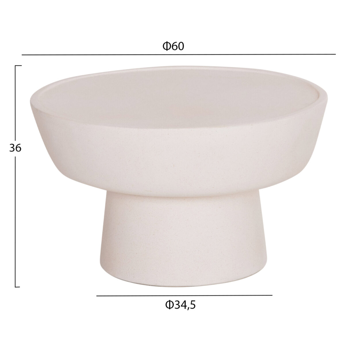 ΤΡΑΠΕΖΙ ΣΑΛΟΝΙΟΥ PIRSON HM18155.02 FIBER CEMENT ΣΕ ΛΕΥΚΟ--Φ60x36Υεκ. - Image 2