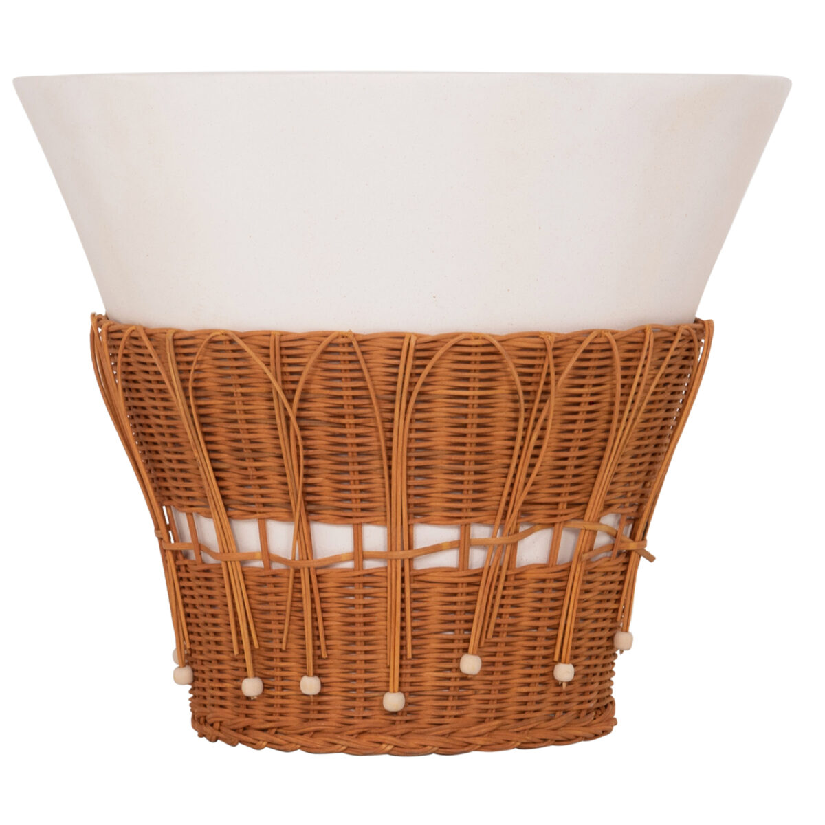 ΤΡΑΠΕΖΙ ΣΑΛΟΝΙΟΥ PERRAL HM18164.02L FIBER CEMENT ΛΕΥΚΟ-ΦΥΣΙΚΟ RATTAN--Φ55x45Υεκ - Image 3