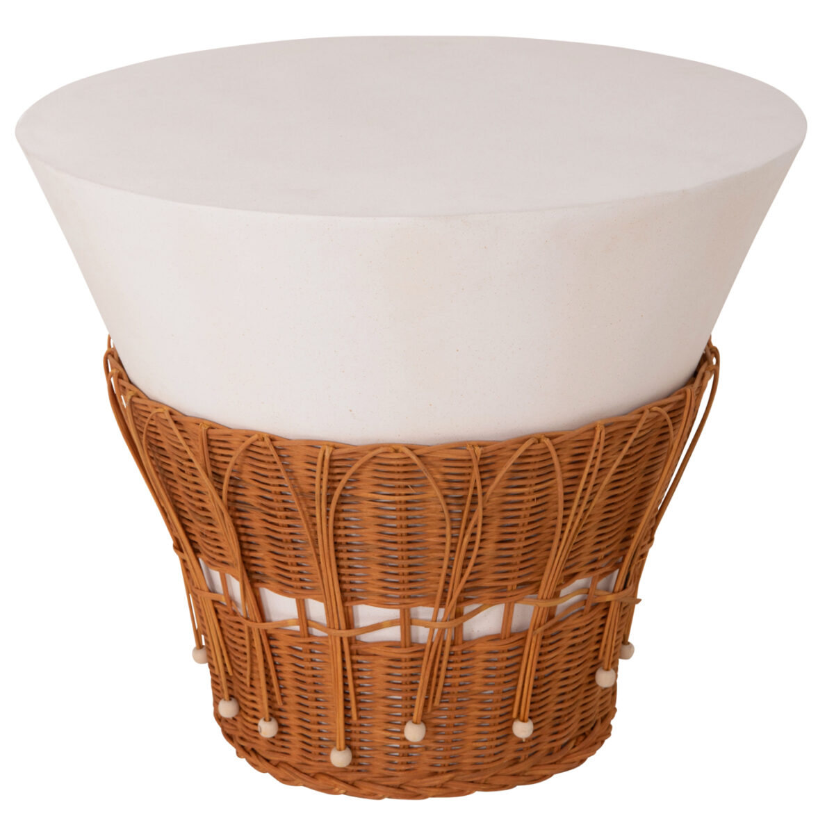 ΤΡΑΠΕΖΙ ΣΑΛΟΝΙΟΥ PERRAL HM18164.02L FIBER CEMENT ΛΕΥΚΟ-ΦΥΣΙΚΟ RATTAN--Φ55x45Υεκ - Image 10